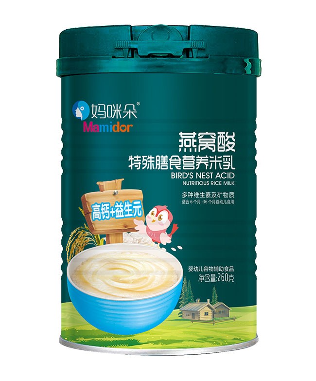 媽(mā)咪朵  高(gāo)鈣+益生(shēng)元燕窩酸特膳米乳  260g